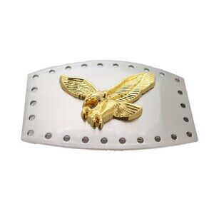 New Men Western Silver Metal Belt Buckle Square Gold American Eagle Flying Bird